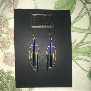 Barb Wire stained glass inspo earrings 